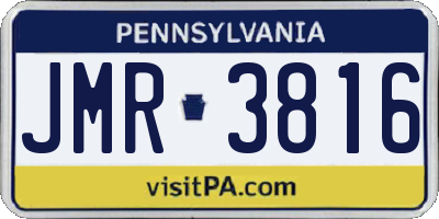 PA license plate JMR3816