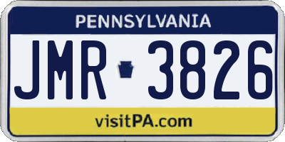 PA license plate JMR3826