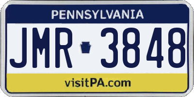 PA license plate JMR3848