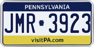 PA license plate JMR3923