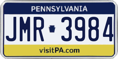 PA license plate JMR3984