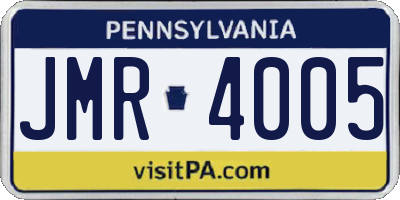 PA license plate JMR4005