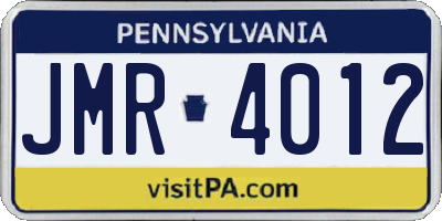 PA license plate JMR4012