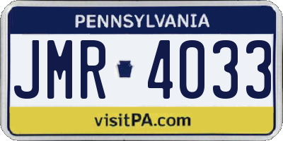 PA license plate JMR4033