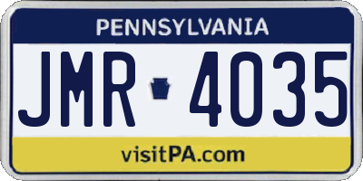PA license plate JMR4035