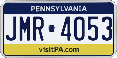 PA license plate JMR4053