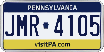 PA license plate JMR4105