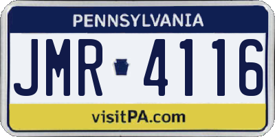 PA license plate JMR4116