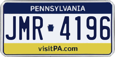 PA license plate JMR4196