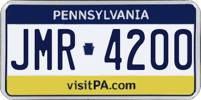 PA license plate JMR4200