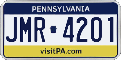 PA license plate JMR4201