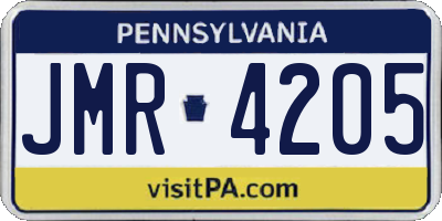PA license plate JMR4205