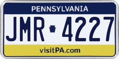PA license plate JMR4227