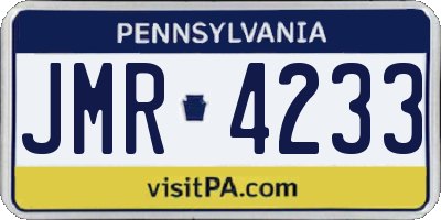 PA license plate JMR4233