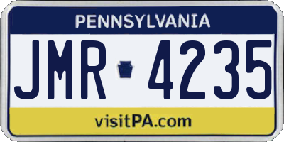 PA license plate JMR4235