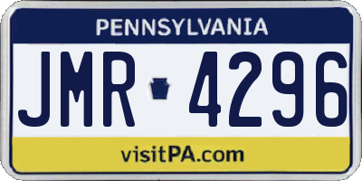 PA license plate JMR4296