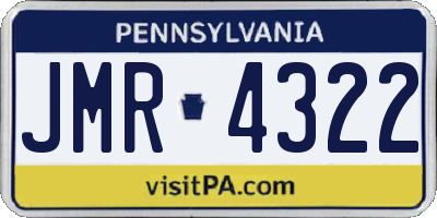 PA license plate JMR4322