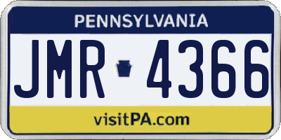 PA license plate JMR4366