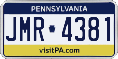 PA license plate JMR4381