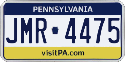 PA license plate JMR4475