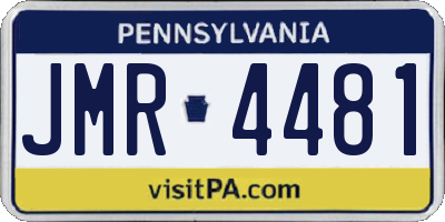 PA license plate JMR4481
