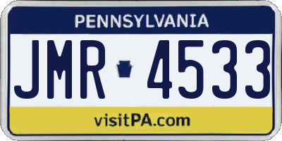 PA license plate JMR4533