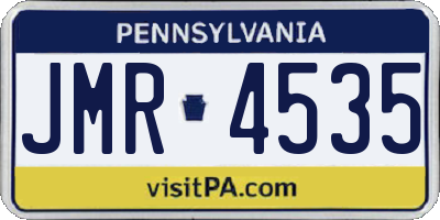 PA license plate JMR4535