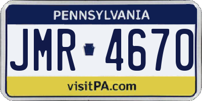 PA license plate JMR4670