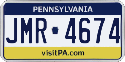 PA license plate JMR4674