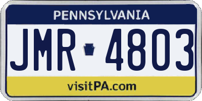PA license plate JMR4803