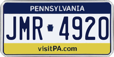 PA license plate JMR4920