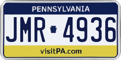 PA license plate JMR4936