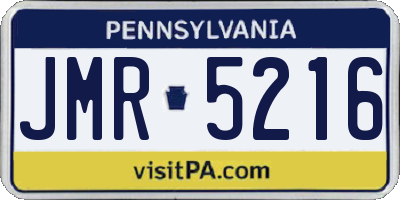 PA license plate JMR5216