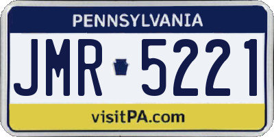 PA license plate JMR5221