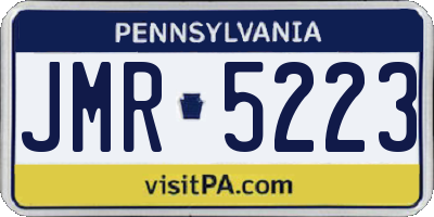 PA license plate JMR5223