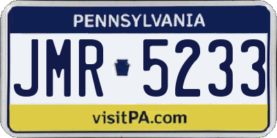 PA license plate JMR5233