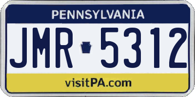 PA license plate JMR5312