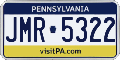 PA license plate JMR5322