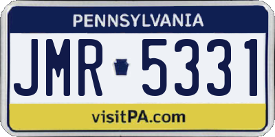 PA license plate JMR5331