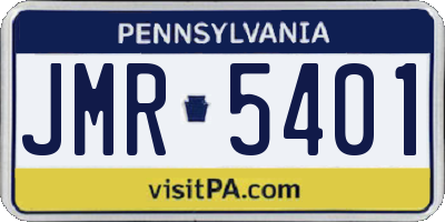 PA license plate JMR5401