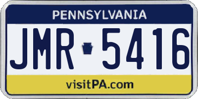 PA license plate JMR5416