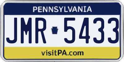PA license plate JMR5433