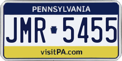 PA license plate JMR5455