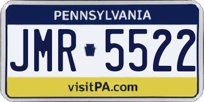 PA license plate JMR5522