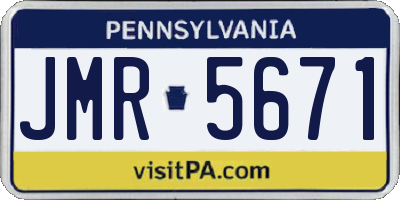 PA license plate JMR5671