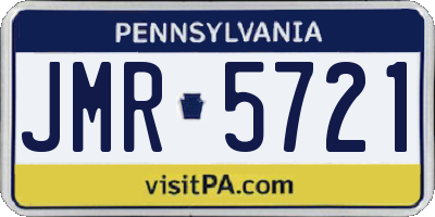 PA license plate JMR5721