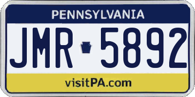 PA license plate JMR5892
