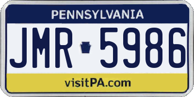 PA license plate JMR5986