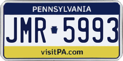 PA license plate JMR5993