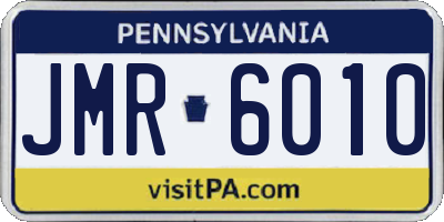 PA license plate JMR6010